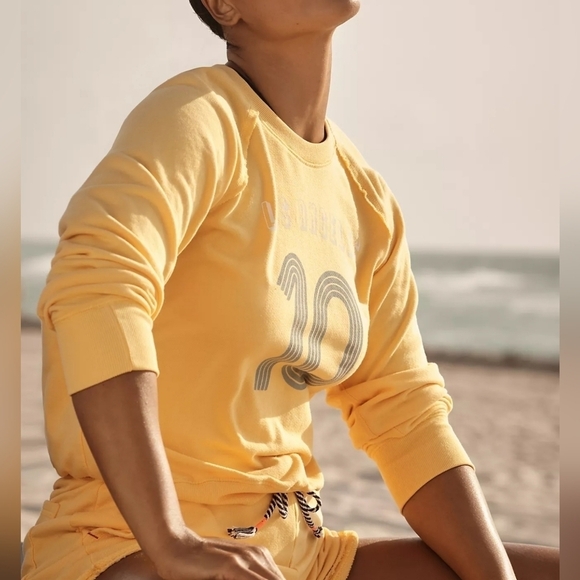 Womens Yellow Sundry Los Angeles 10 Pullover Sweatshirt XS Soft and Cozy - Picture 2 of 10